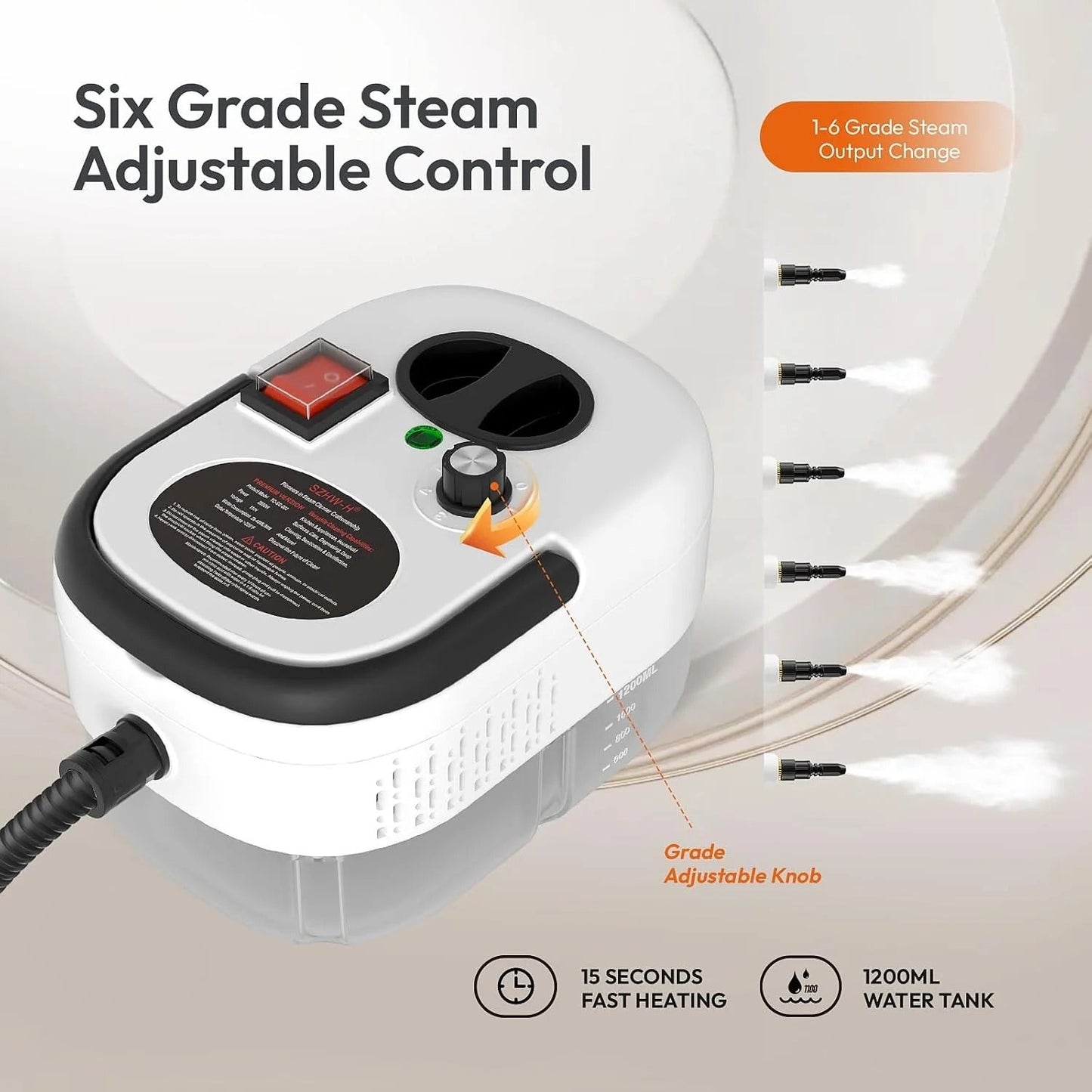 Portable Steam Cleaner Ⓢ — Fast, Powerful, Multi-Surface Cleaning
