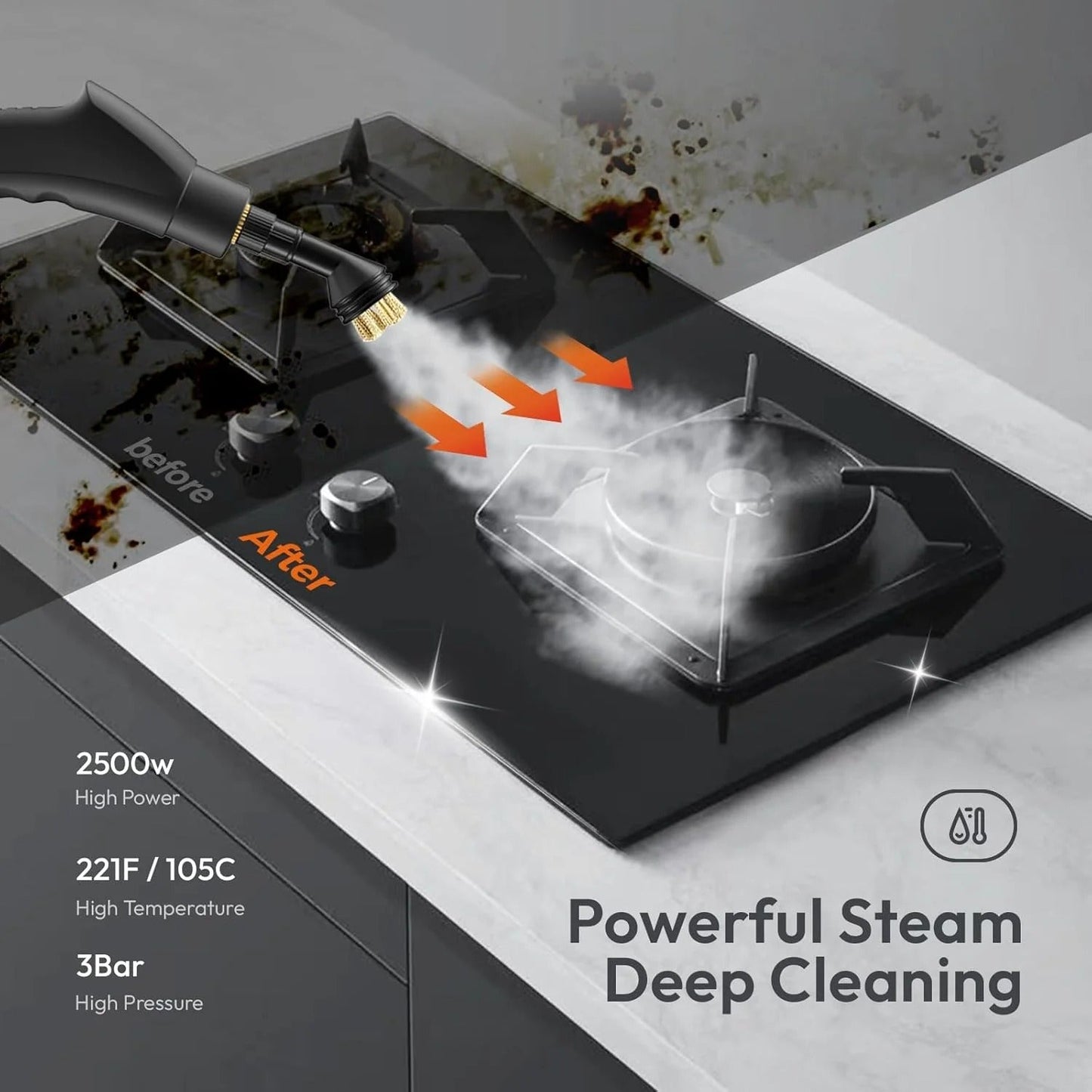 Portable Steam Cleaner Ⓢ — Fast, Powerful, Multi-Surface Cleaning